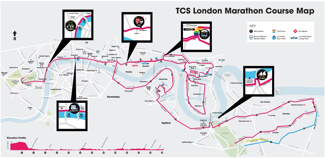 Course Map London Marathon Watch Athletics